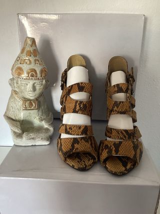 Sandalias Zara piel print animal - 37