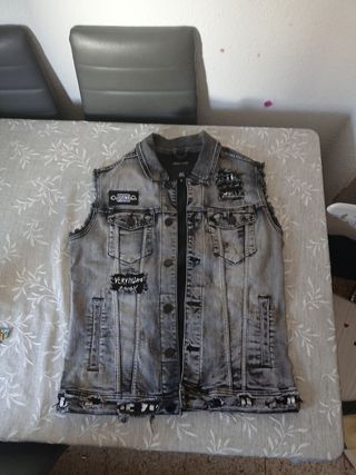 Chaleco vaquero gris M