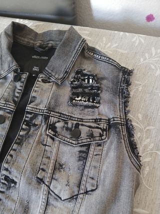 Chaleco vaquero gris M