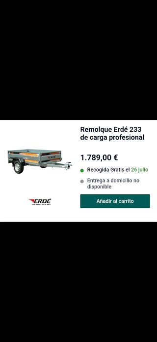 Remolque Erdé 233 Carga Profesional