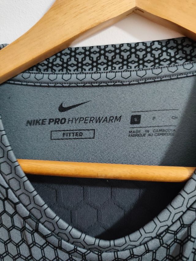 Camiseta térmica Nike Pro Hyperwarm gris-amarilla