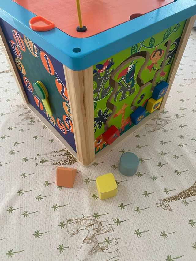 Cubo Actividades Bebé Madera