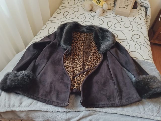Cazadora paño leopardo talla L