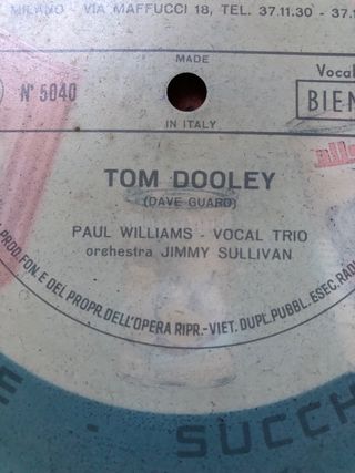 Vinile pubblicitario Fruttabella - Tom Dooley