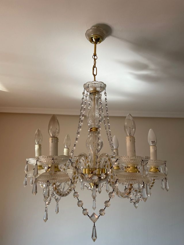 Lampara Cristal - Dorada