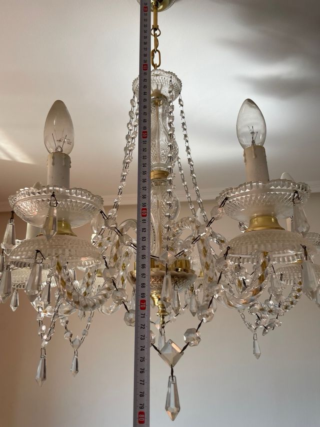 Lampara Cristal - Dorada