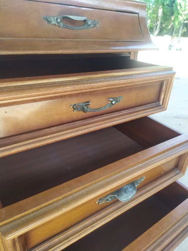 Mesita noche mármol - madera