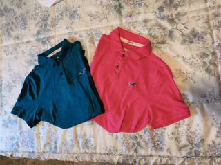 Polos Hollister L - Rosa y Verde