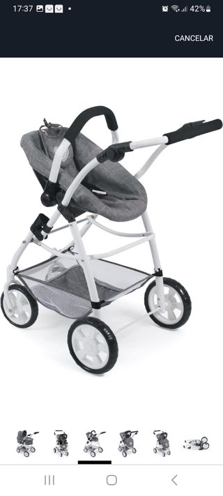 Carro Muñecas Gris - Blanco