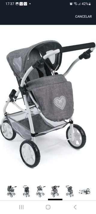 Carro Muñecas Gris - Blanco