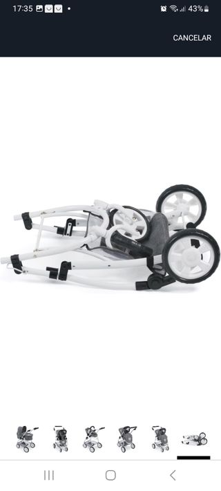 Carro Muñecas Gris - Blanco