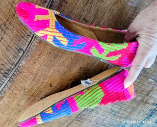 Ballerine multicolor in tessuto