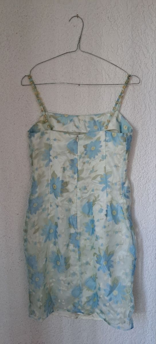 Vestido flores azul y blanco