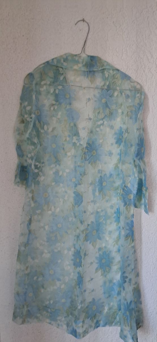 Vestido flores azul y blanco