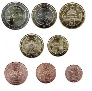 Monedas Austria 2017: 8 valores