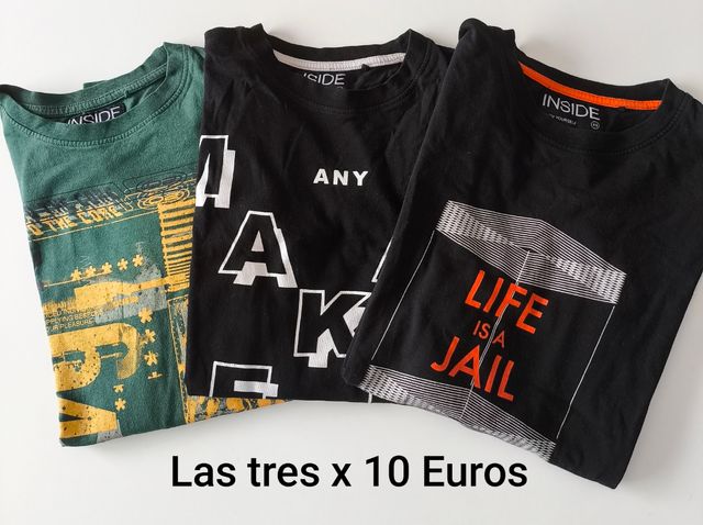 3 Camisetas INSIDE niño ,talla XS