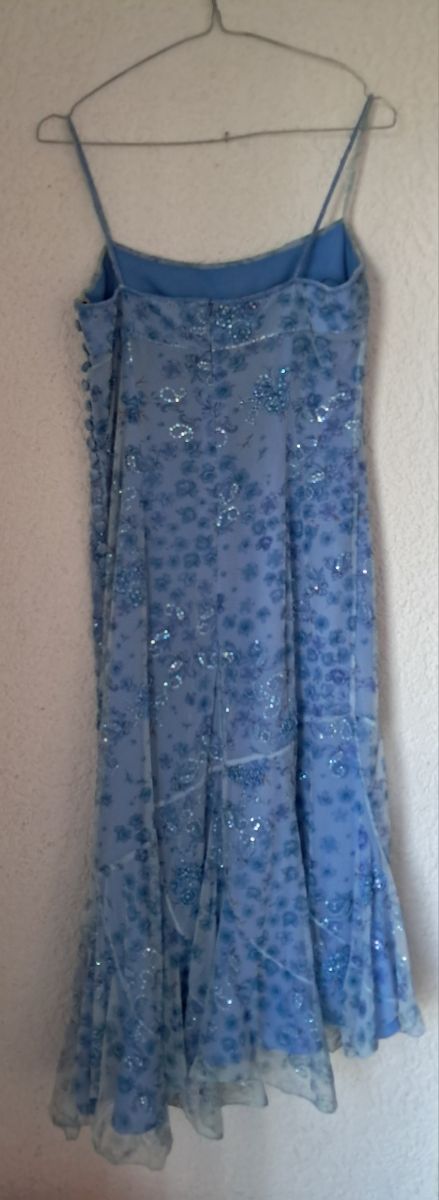 Vestido azul tirantes fiesta