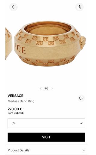 Anillo Versace dorado para hombre IT 23