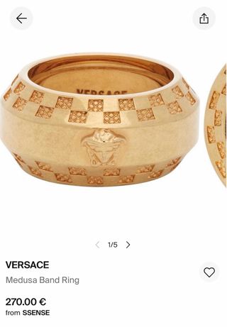 Anillo Versace dorado para hombre IT 23