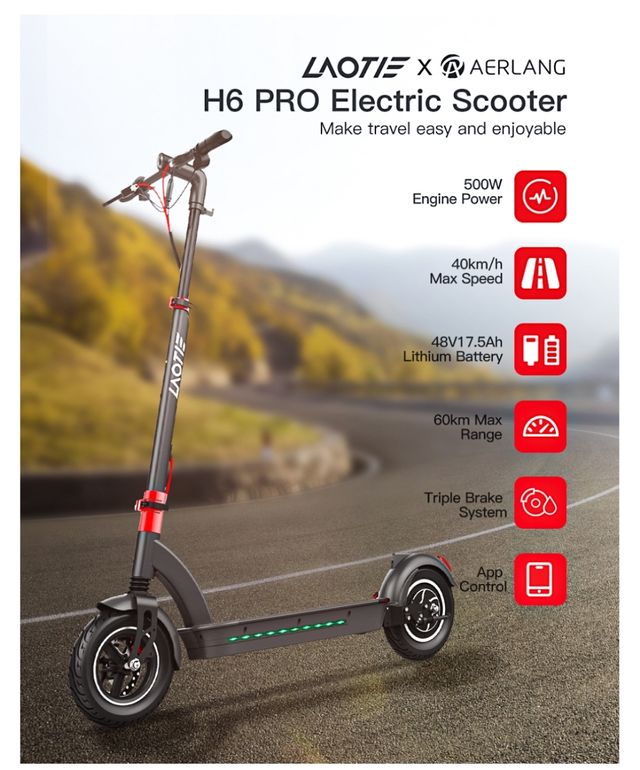 Monopattino Laotie Laotie H6 Pro Wheel Laotie H6 Scooter Aerlang