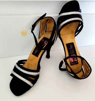 Zapatos baile Paulo negros y plateados 