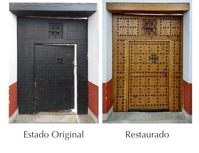 Restauración de puertas de madera.