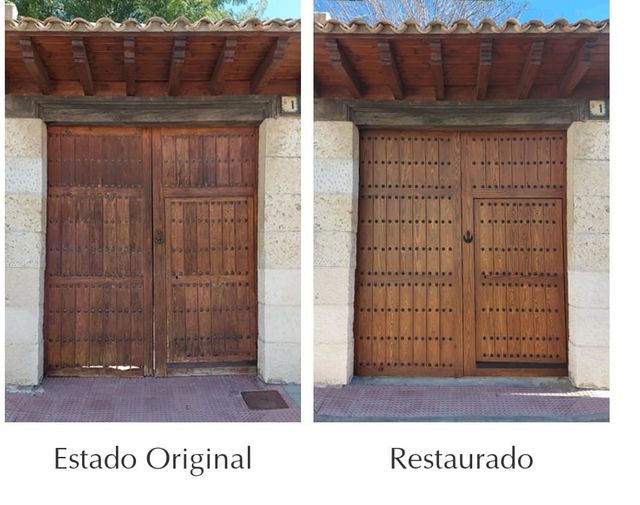 Restauración de puertas de madera.