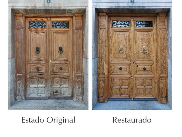 Restauración de puertas de madera.