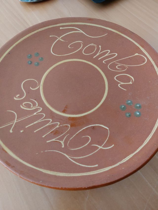 Plato de cerámica para girar y servir tortillas