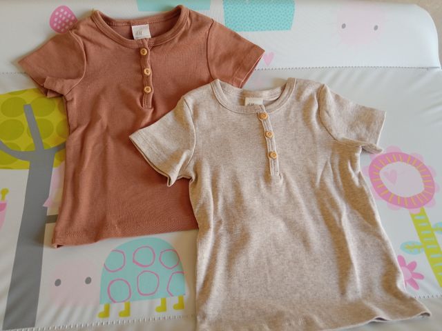 2 Camisetas Bebé H&M 6-9m nuevas