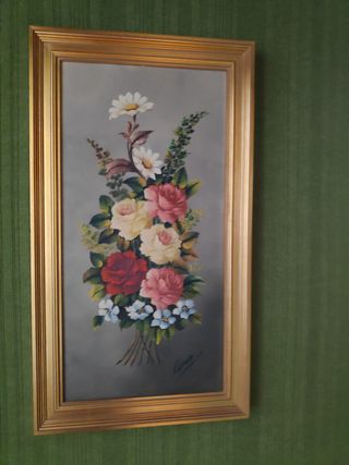 Cuadro flores - Óleo sobre madera