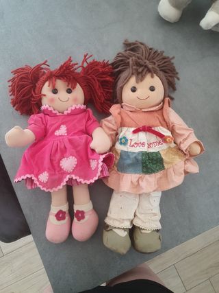 3 Bambole di stoffa vintage