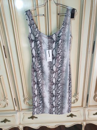 Vestido serpiente beige-marrón