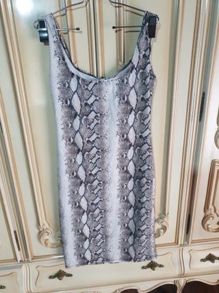 Vestido serpiente beige-marrón