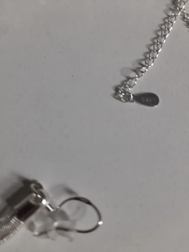 Conjunto plata 925: Collar y pendientes