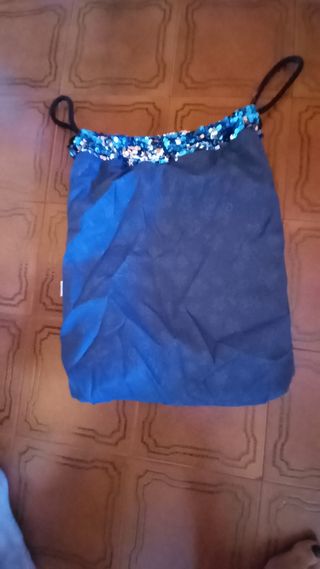 Zaino paillettes blu elettrico e foderato