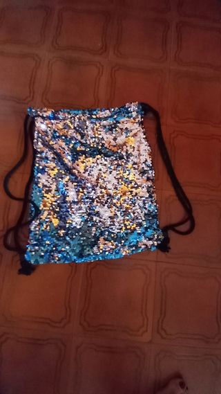 Zaino paillettes blu elettrico e foderato