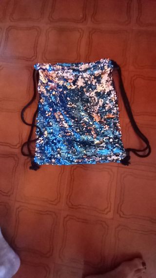 Zaino paillettes blu elettrico e foderato