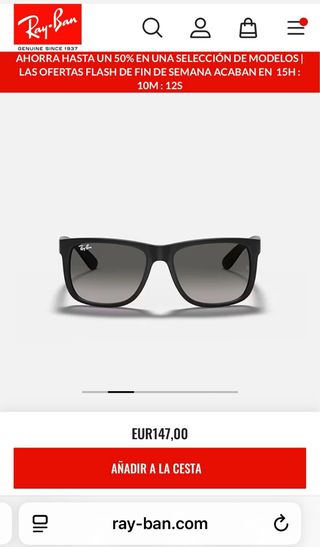 Ray-Ban Justin, Gafas de sol