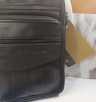 Bolso bandolera piel negro hombre