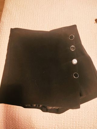 Falda pantalón negra Stradivarius - S