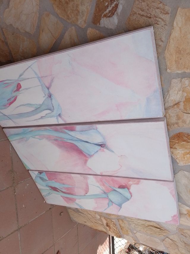 3 Cuadros Flores - Decoración Vintage