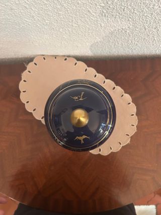 Jarrón porcelana azul y dorado