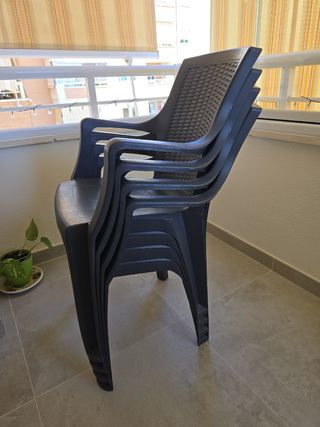 Sillones terraza - 4 sillas grises