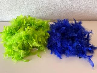 Boas plumas fiesta - azul y verde