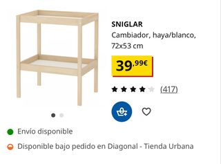 Cambiador bebé Ikea -  madera