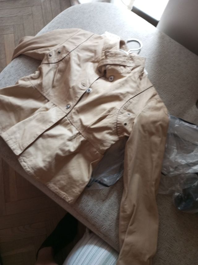 Chaqueta piel beige Paola Frani