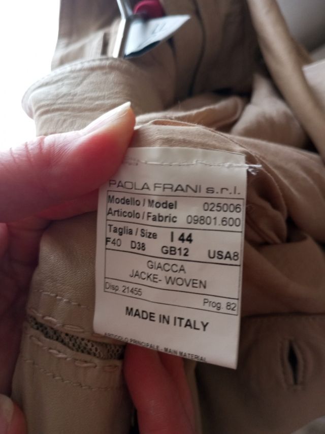 Chaqueta piel beige Paola Frani