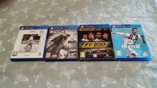 4 Juegos PS4 - FIFA, F1, Watch Dogs