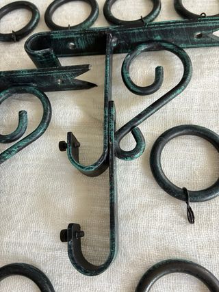 Soportes cortina metal - 2uds y argollas